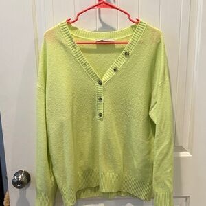 LOFT Light Green V-Neck Sweater